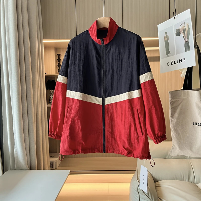 特！休闲皆高品~门店359！立领拼接撞色抽绳防晒女外套L41698