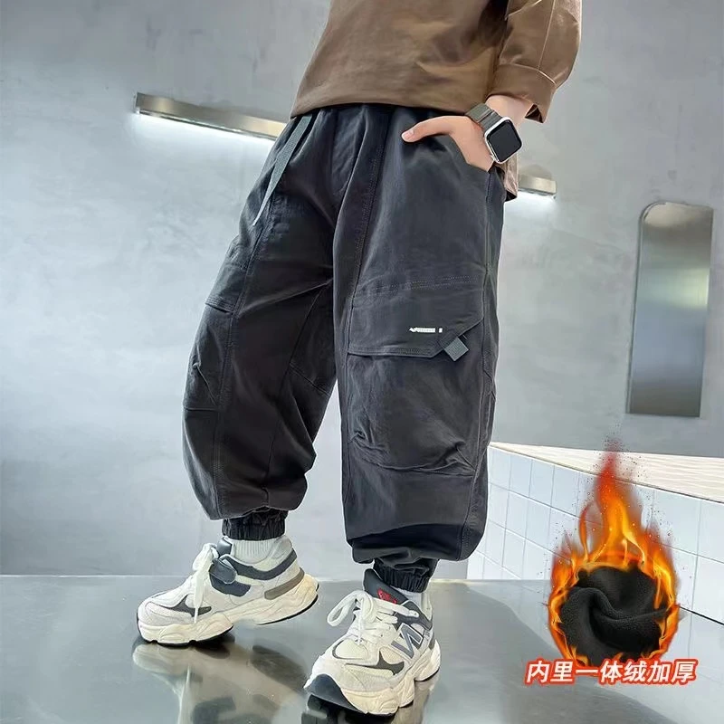 男童裤子新款秋冬季儿童中大童男孩长裤洋气男童裤工装裤运动休闲
