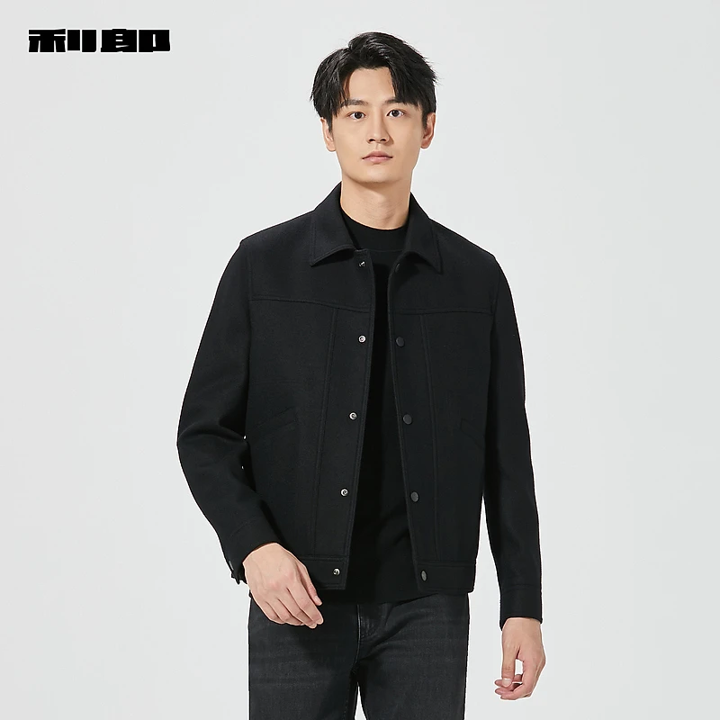 【商场同款】利郎官方毛呢大衣男士翻领2024冬季外套1/2Y