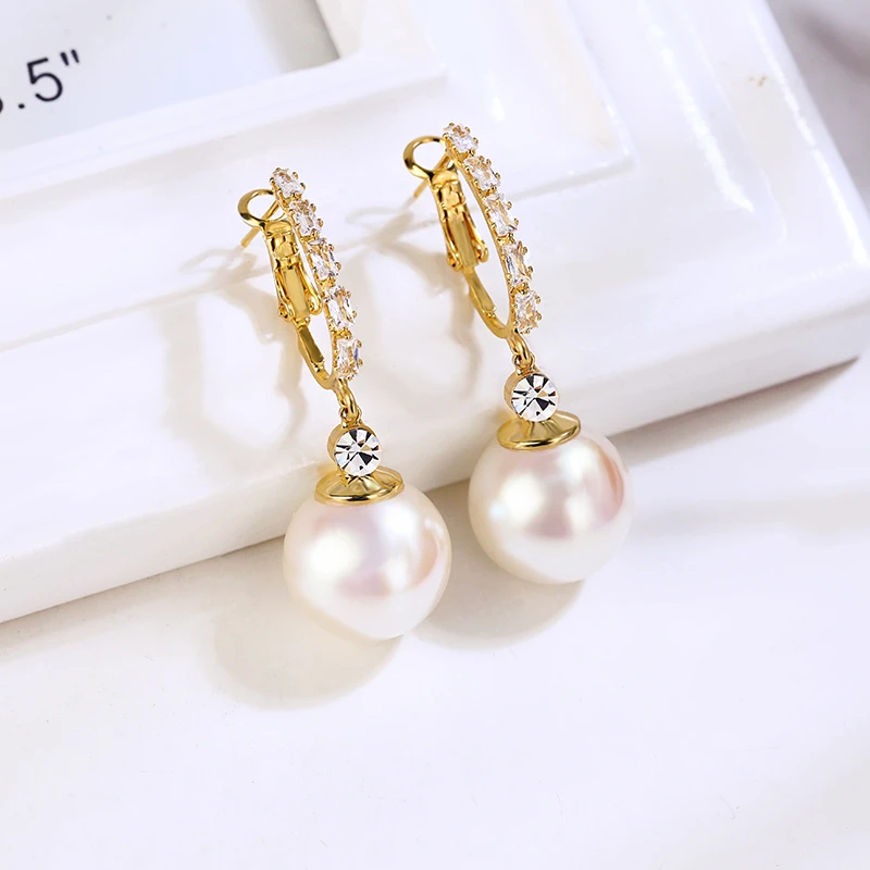 MOPAI/摩派 铜合金仿珍珠耳饰 气质中长款耳环时尚百搭耳饰