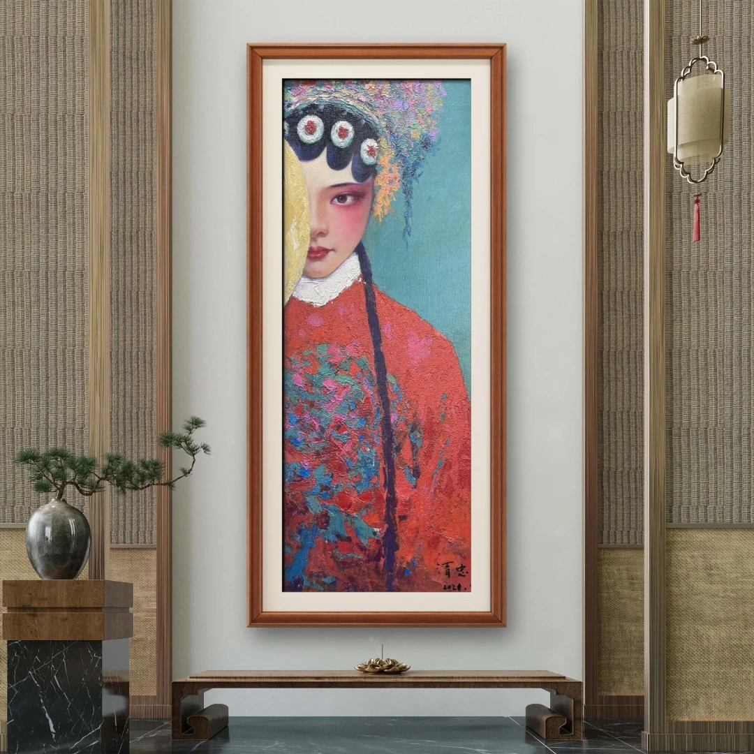 【红梦袭人】朱清忠原创油画肌理复刻版画戏剧客厅书房卧室装饰画