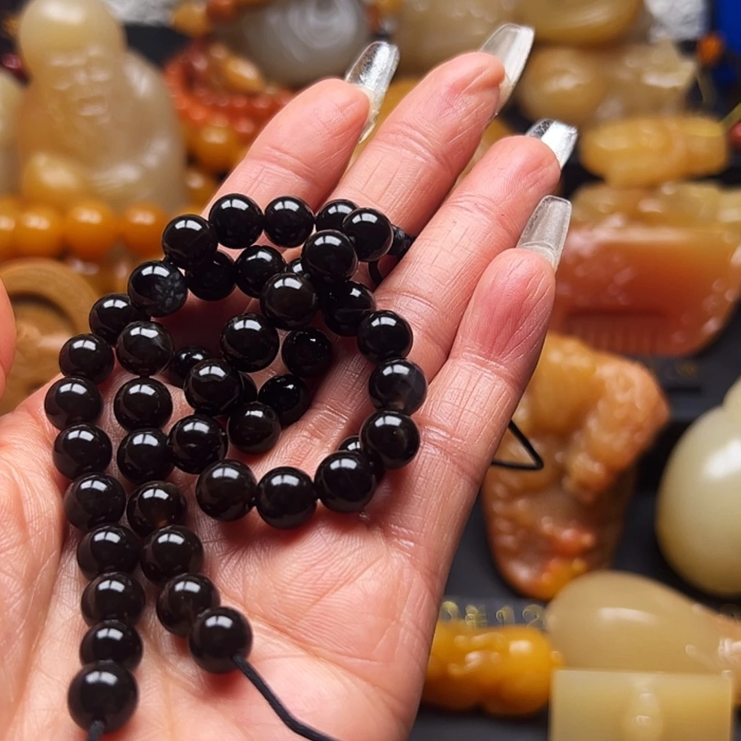 【闪购商品】石英质玉黄蜡石手串未镶嵌贾*玉