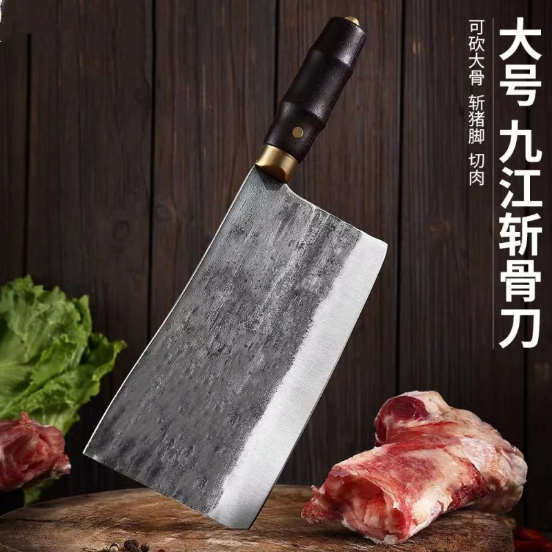 菜刀家用老式厨师专用刀锋利超快铁匠纯手工锻打商用两用斩切刀