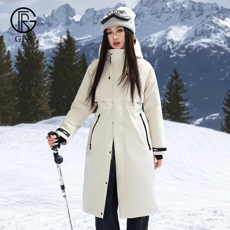 清货价专属户外新款风壳4.0收腰中长款派克风衣羽绒服女防风保暖