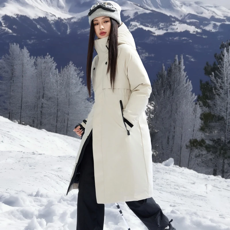 杨幂同款冬季女士保暖羽绒服秋冬户外防风女装长款韩版纯色外套