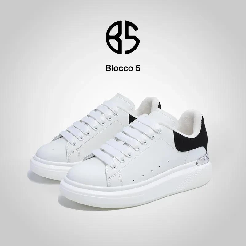 BLOCCO5【明星同款】女鞋时尚单鞋厚底内增高休闲运动小白鞋板鞋