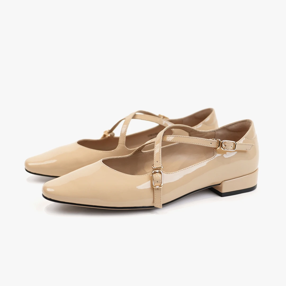 BLOCCO5皮质高级搭扣女单鞋