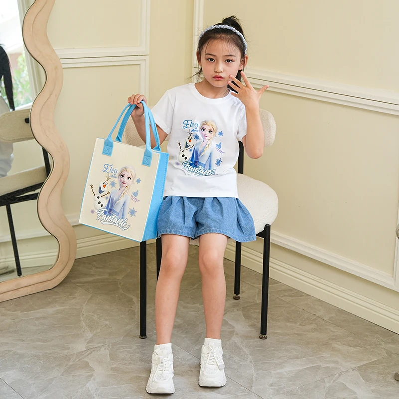 （送包包）爱莎公主亲子纯棉T恤印花儿童宽松时尚夏季百搭童装