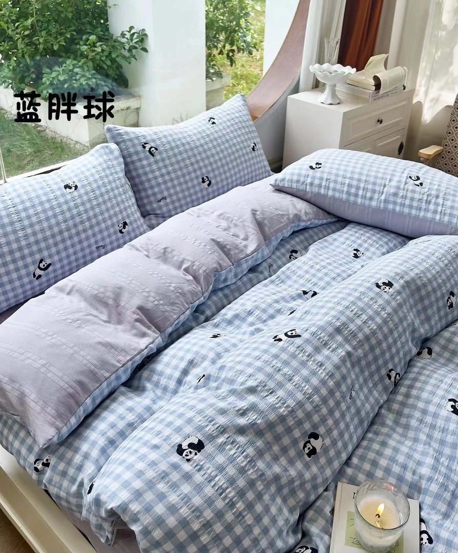 F自产自销：母婴A类有氧提花云纱棉小清新四件套复古文艺风