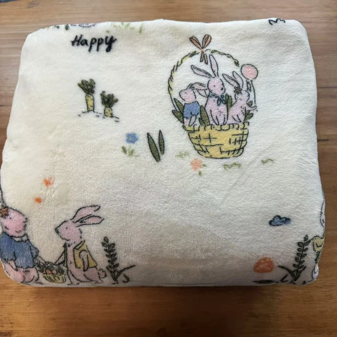 福利新款高克重卡通牛奶绒毛毯办公室午睡毯沙发盖毯披肩多功能毯