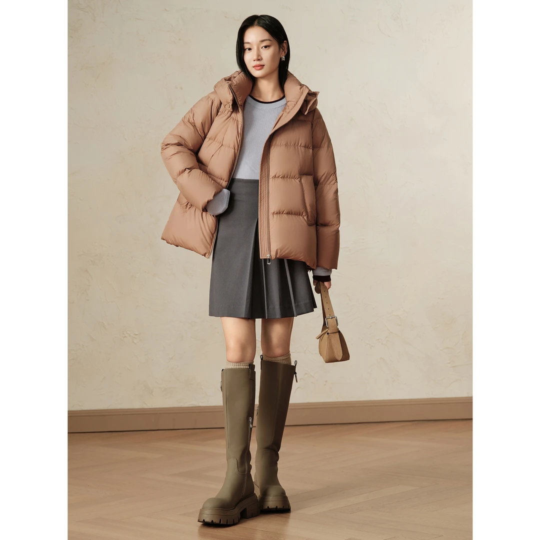 【冬日玩家】玖姿安娜蔻JTED03372休闲泡芙量感鸭绒短羽绒女2024冬