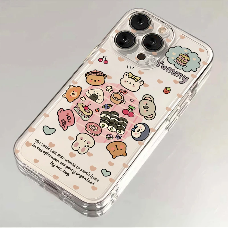 可爱动物适用iphone15华为vivo小米14OPPO一加12苹果13透明手机壳