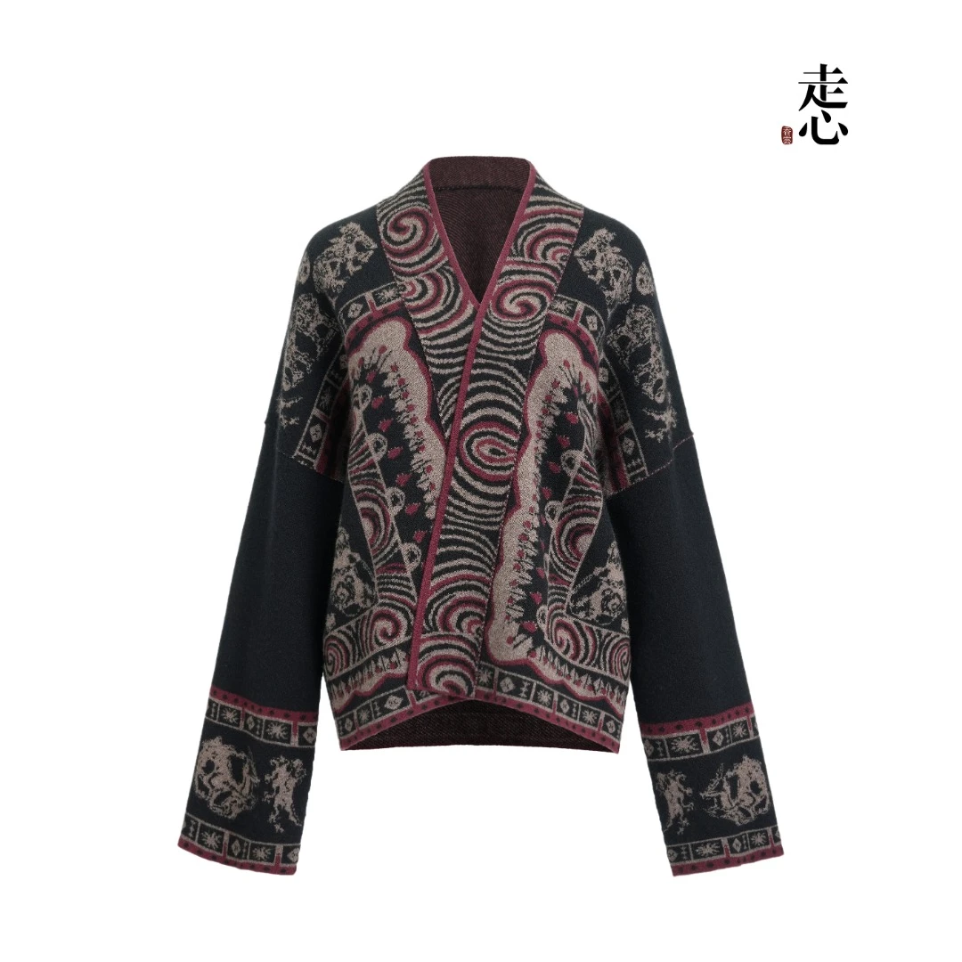 【走心非遗】兽与神系列山羊绒开衫24ZX2417-1