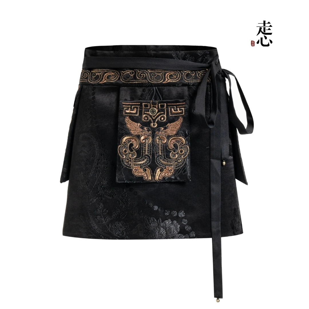 【走心非遗】青铜苗绣短款腰封半裙24Z36601