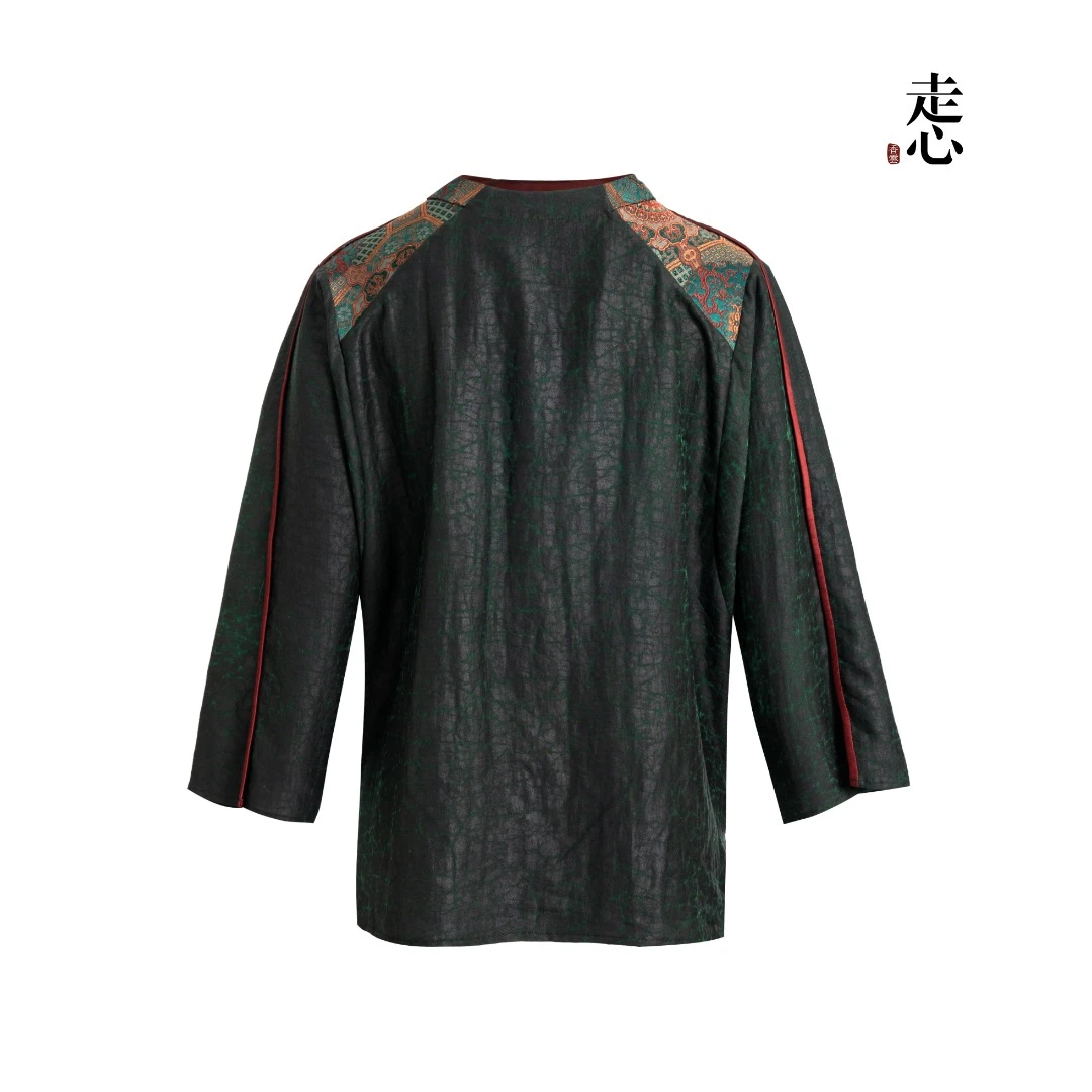 【香云走心】非遗上衣中式拼接国风时尚桑蚕丝休闲短袖23Z01901