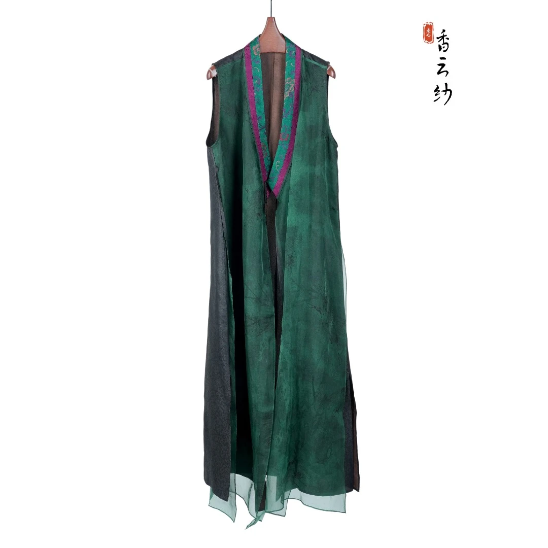 典长款香云纱马甲连衣裙23ZM202306A