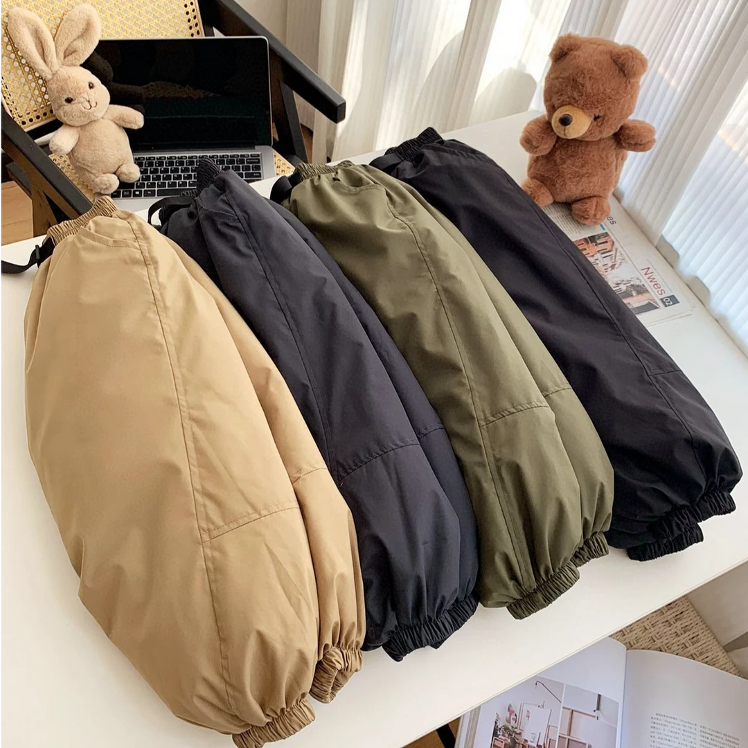 童装儿童羽绒裤子男童女童加厚裤子长裤中大童秋冬工装裤K15