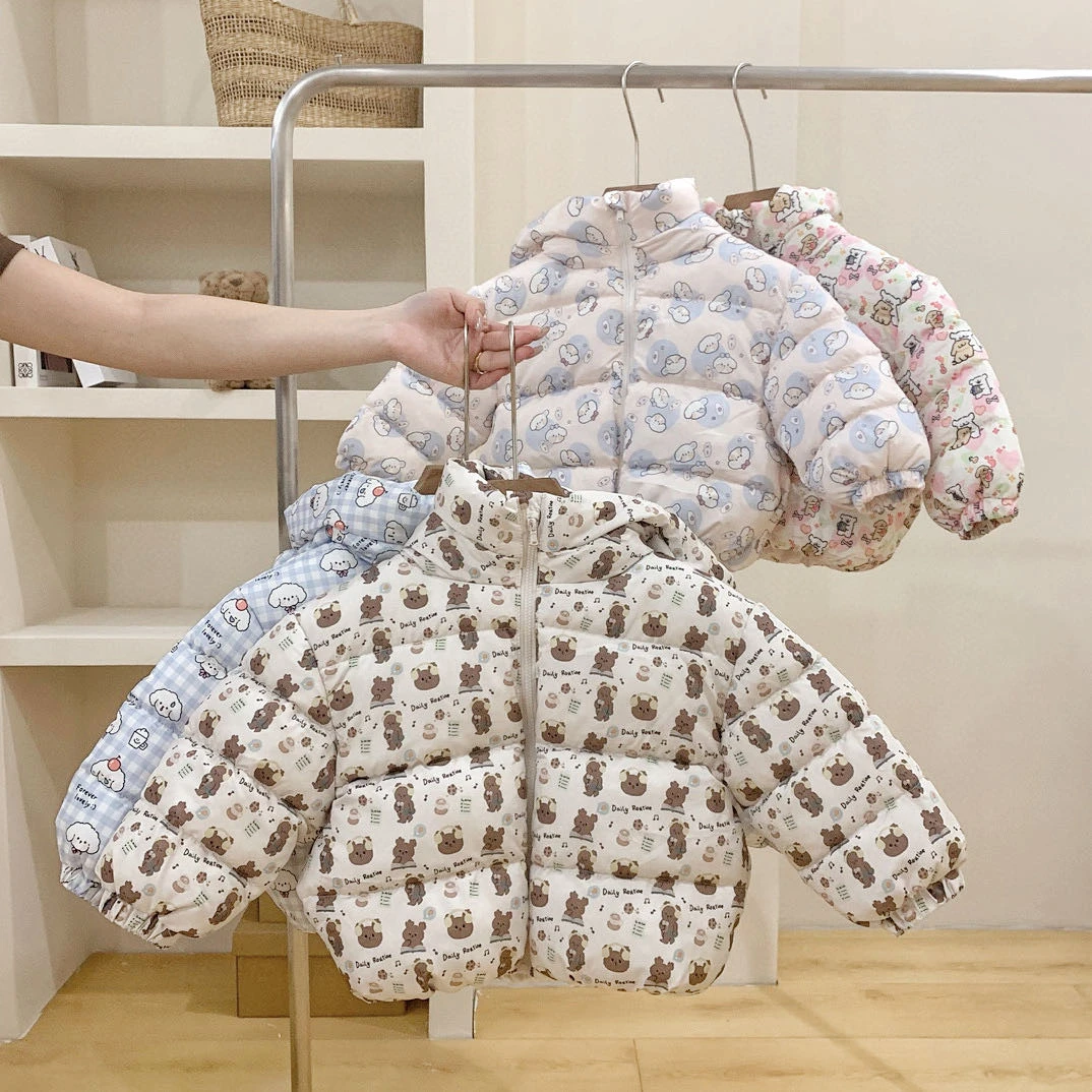 童装儿童棉服男童女童连帽保暖棉衣秋冬外套中小童棉袄K19