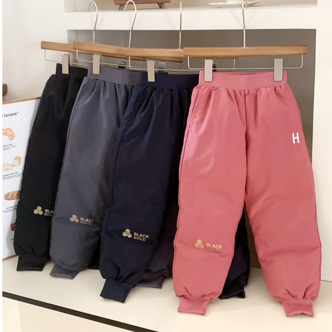 童装儿童黑金石墨烯羽绒裤男童女童加厚秋冬长裤K21