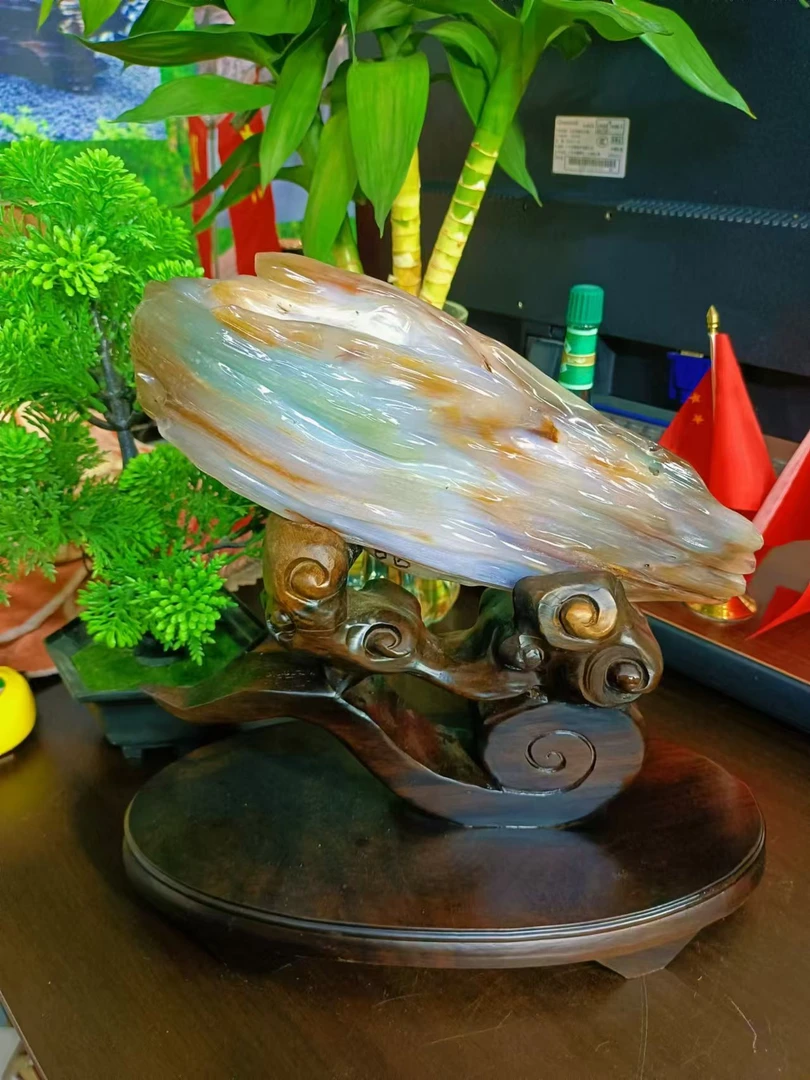 树化玉硅化玉高33.9宽19厚13厘米摆件奇石摆件