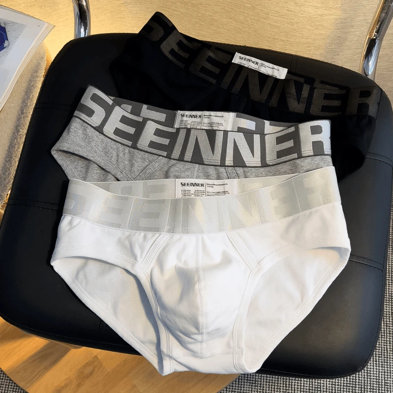 男士三角内裤男款2024新款舒适透气U凸囊袋简约宽松男生内裤短裤