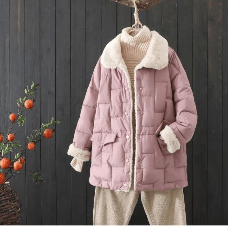 ZL中长款加绒200斤胖MM韩版新冬款宽松加厚夹棉外套棉袄棉服