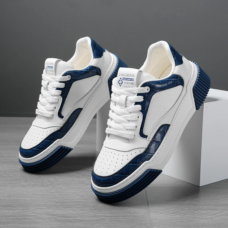 男款休闲鞋2025夏季新款透气男鞋百搭头层牛皮真皮板鞋男士运动鞋