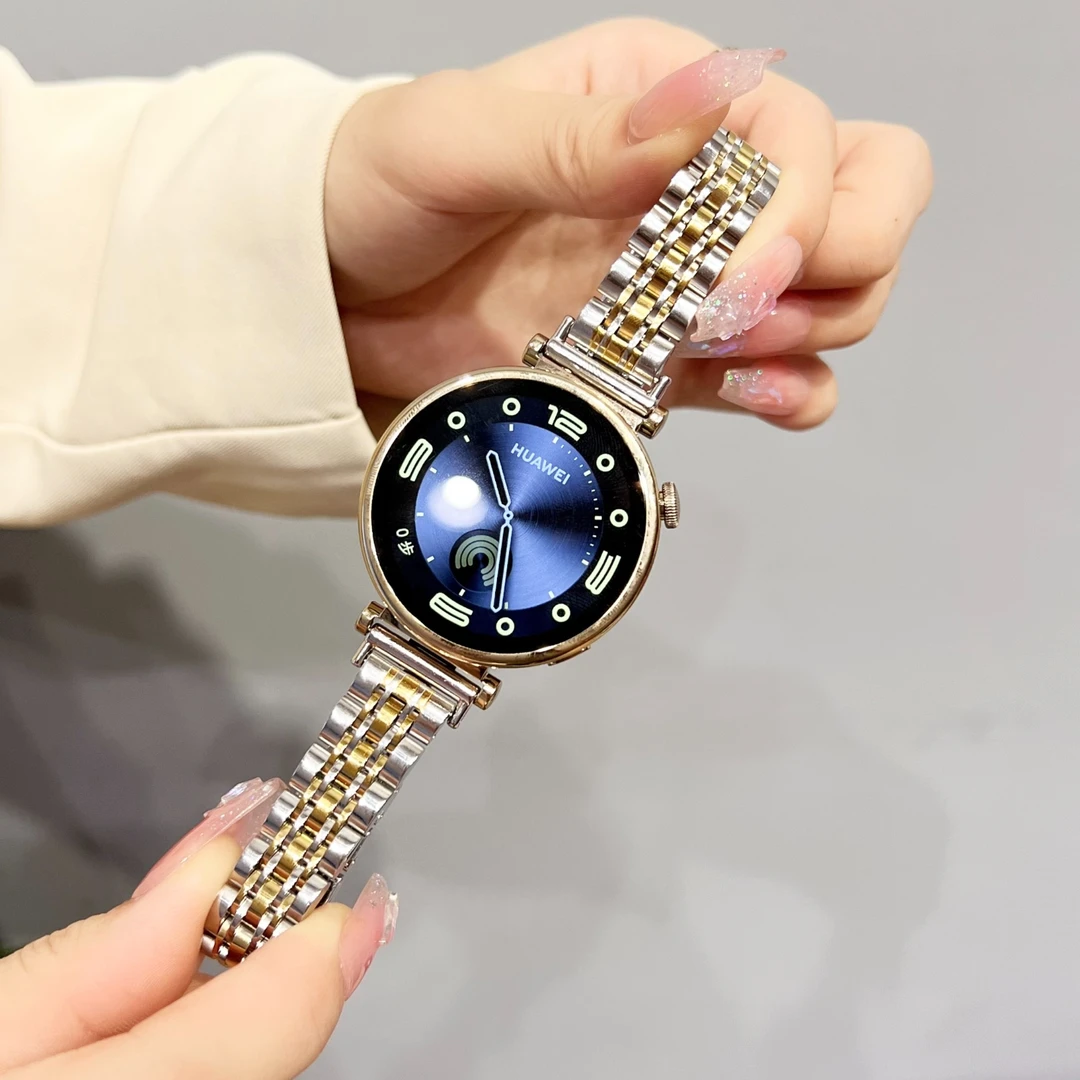 适用华为GT4(41mm)七株不锈钢huawei女款watch3/4金属GT3/2手表带
