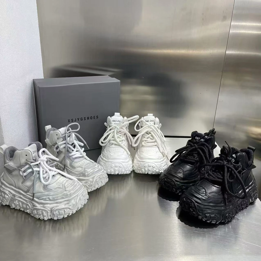 唐小肉潮搭冬季老爹鞋舒服百搭潮流厚底9131-2网红大棉韩版异形底