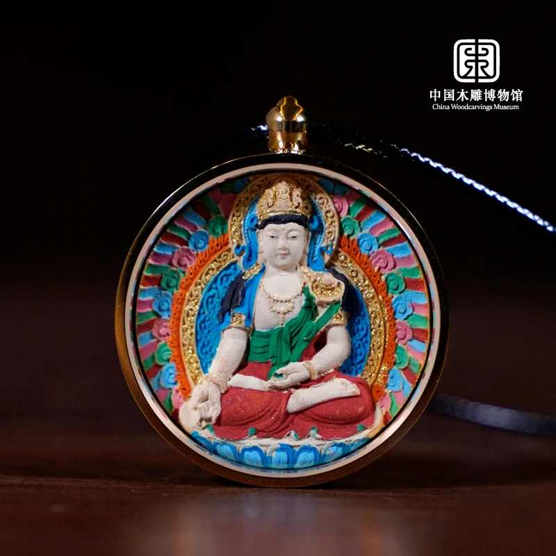 普贤菩萨 属相龙、蛇 守护神 - 纯手工彩绘木雕唐卡