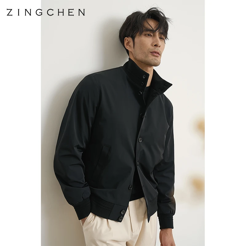 【防风拒水科技面料】ZINGCHEN飞行员夹克外套男 意式A1立领夹克