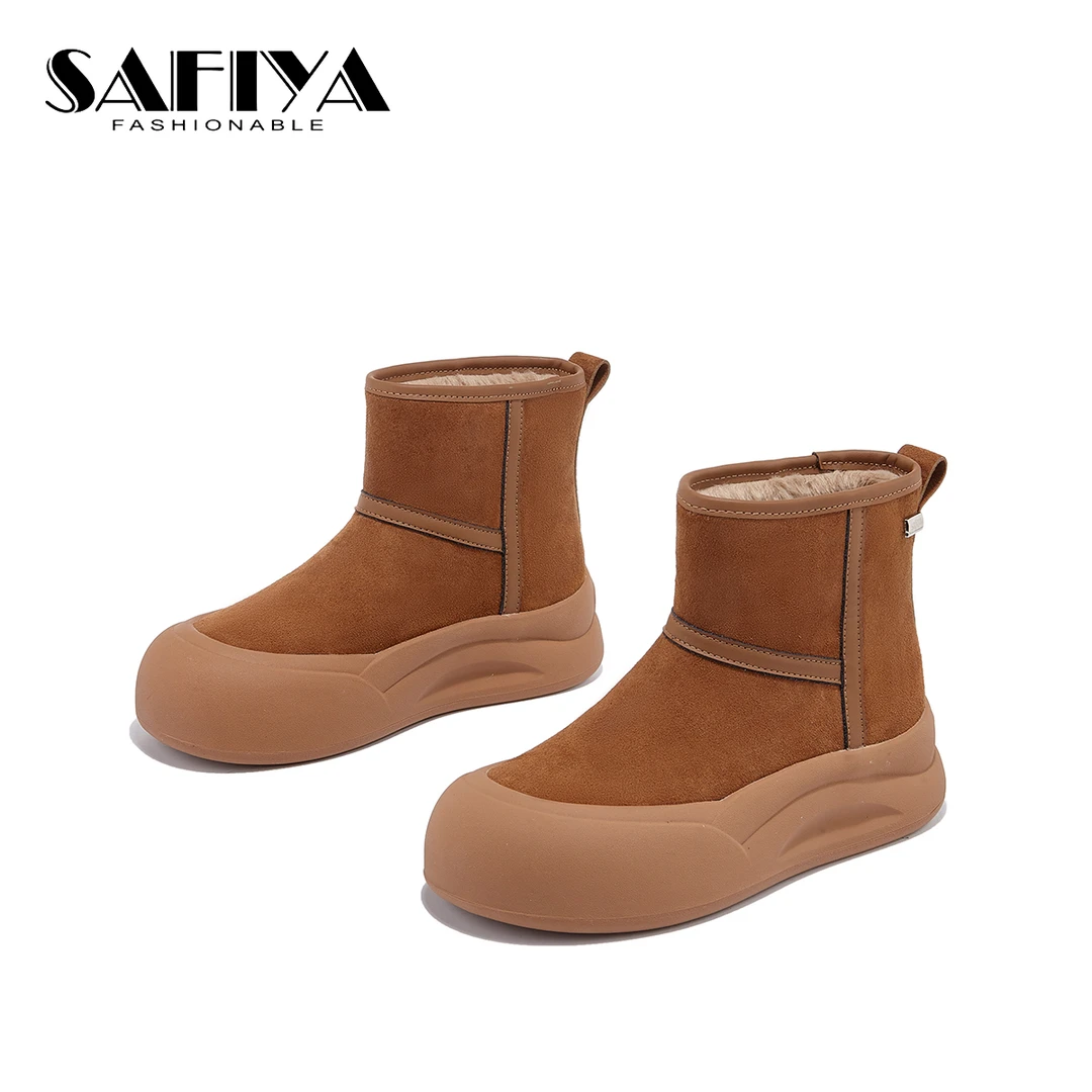 索菲娅Safiya2024冬季新款时尚舒适轻便加绒保暖雪地靴SF43118B30