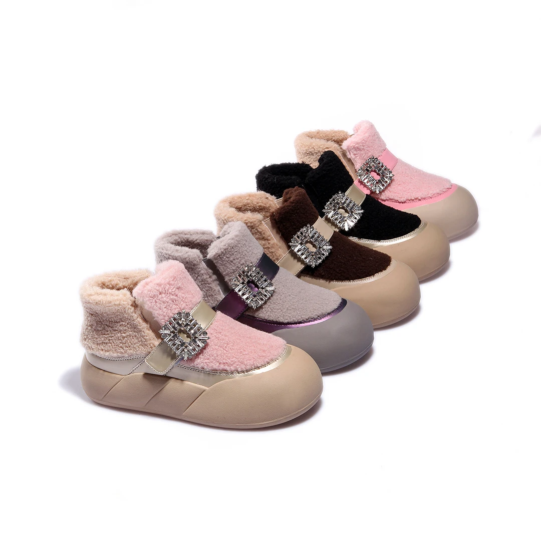 索菲娅Safiya冬季毛毛鞋棉鞋女靴子时尚百搭雪地靴女SF34118B11