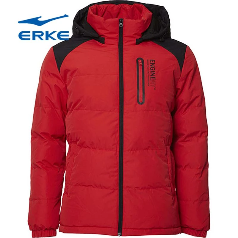 鸿星尔克男子棉服休闲可拆帽子防风保暖冬季男士时尚户外训练秋冬