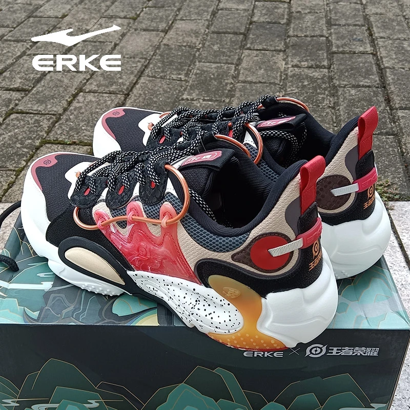 erke/鸿星尔克男鞋王者荣耀联名款弜弹跑步运动鞋透气防滑耐磨