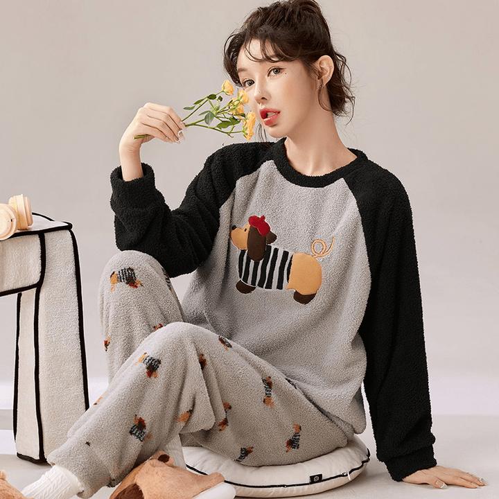 冬季女款珊瑚绒睡衣2024年新款冬天法兰绒秋冬可外穿家居服套装