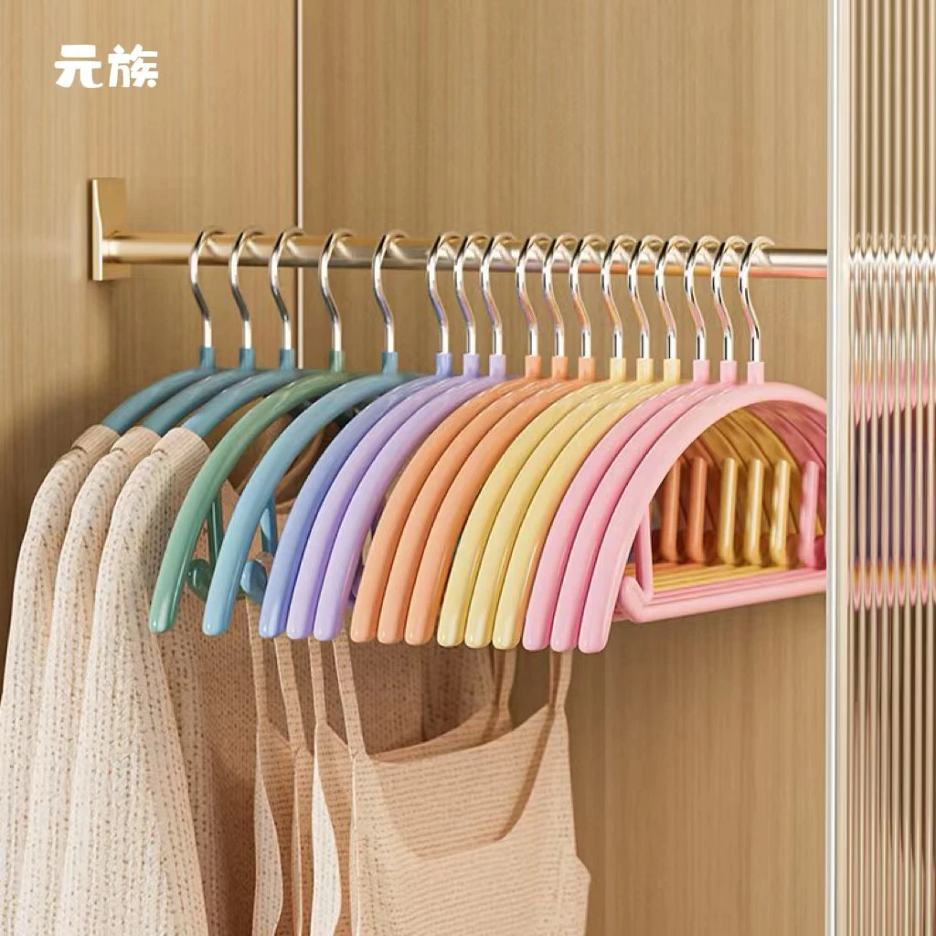 衣架家用挂衣无痕防肩角防滑不起包护衣晾衣撑子彩虹衣柜衣服挂架