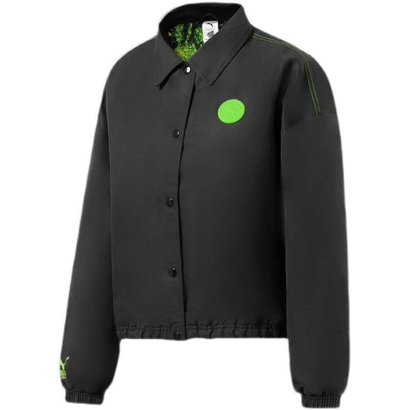 PUMA/彪马女子黑色时尚百搭休闲运动翻领舒适夹克外套 532246-01