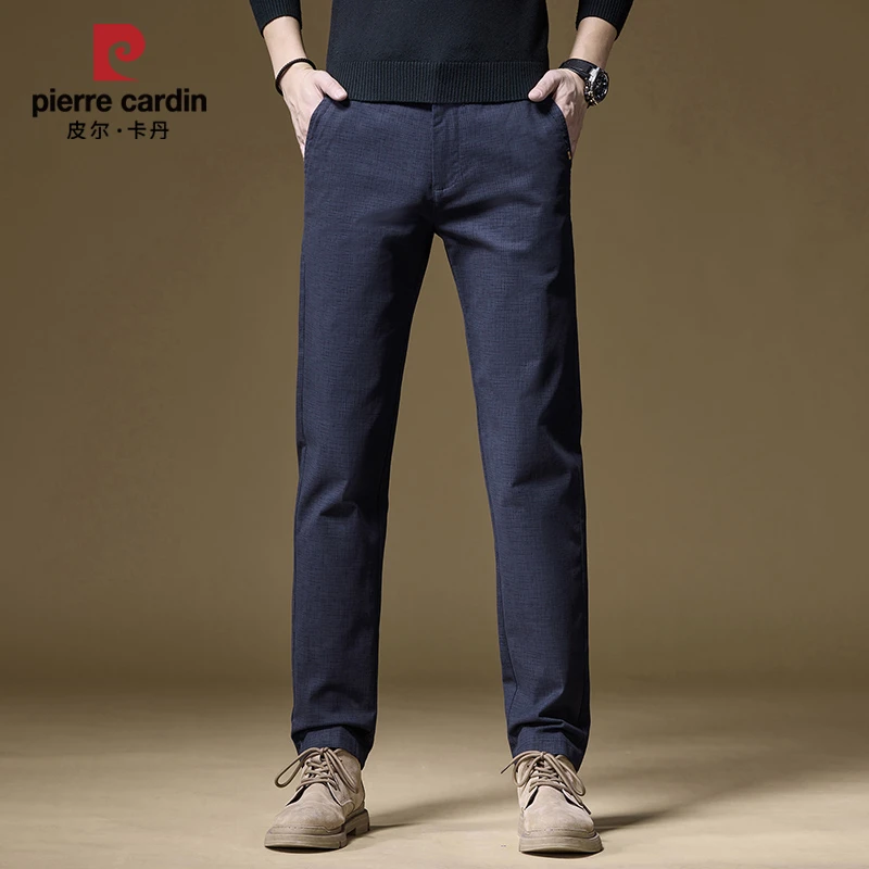 皮尔卡丹-春秋新款直筒休闲裤修身时尚百搭简约轻商务直筒裤-1537