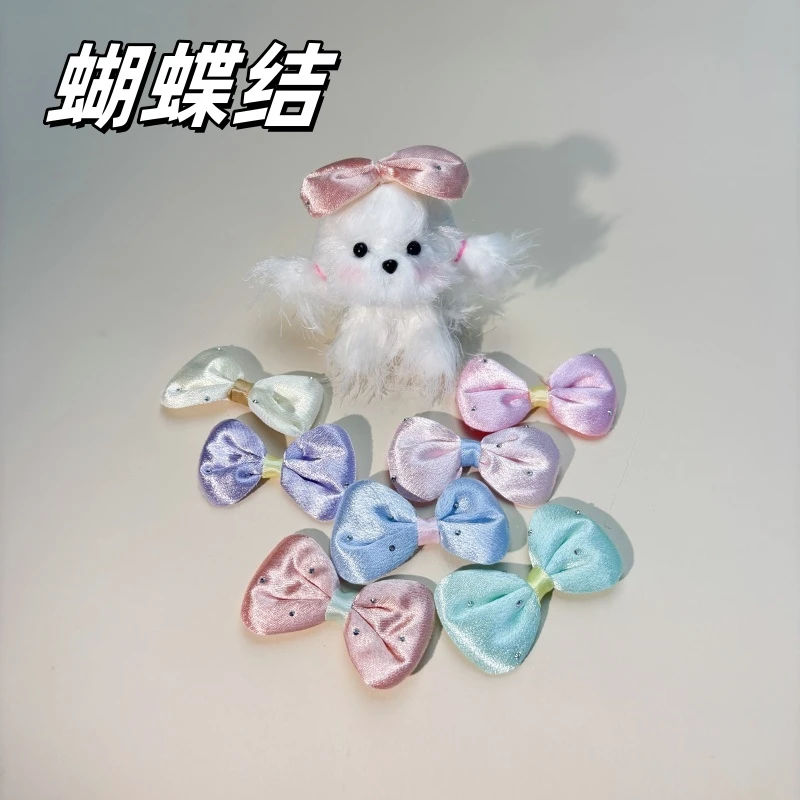 扭扭棒宠物装饰蝴蝶结 宠物装扮配饰蝴蝶结带钻 毛绒玩具配饰