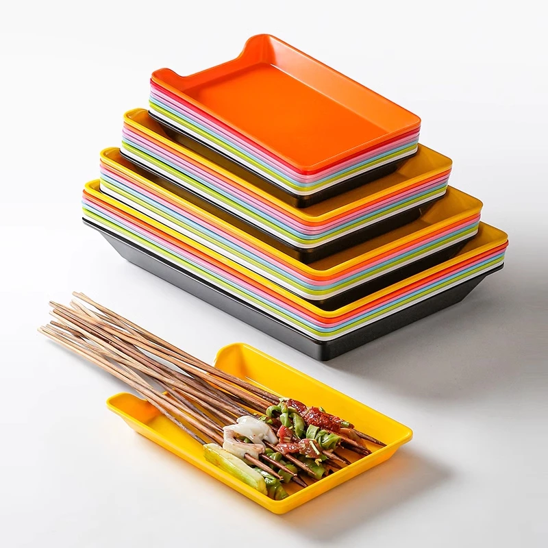 密胺串串盘子商用串串香展示盘创意自助火锅烤肉盘串串香选菜托盘