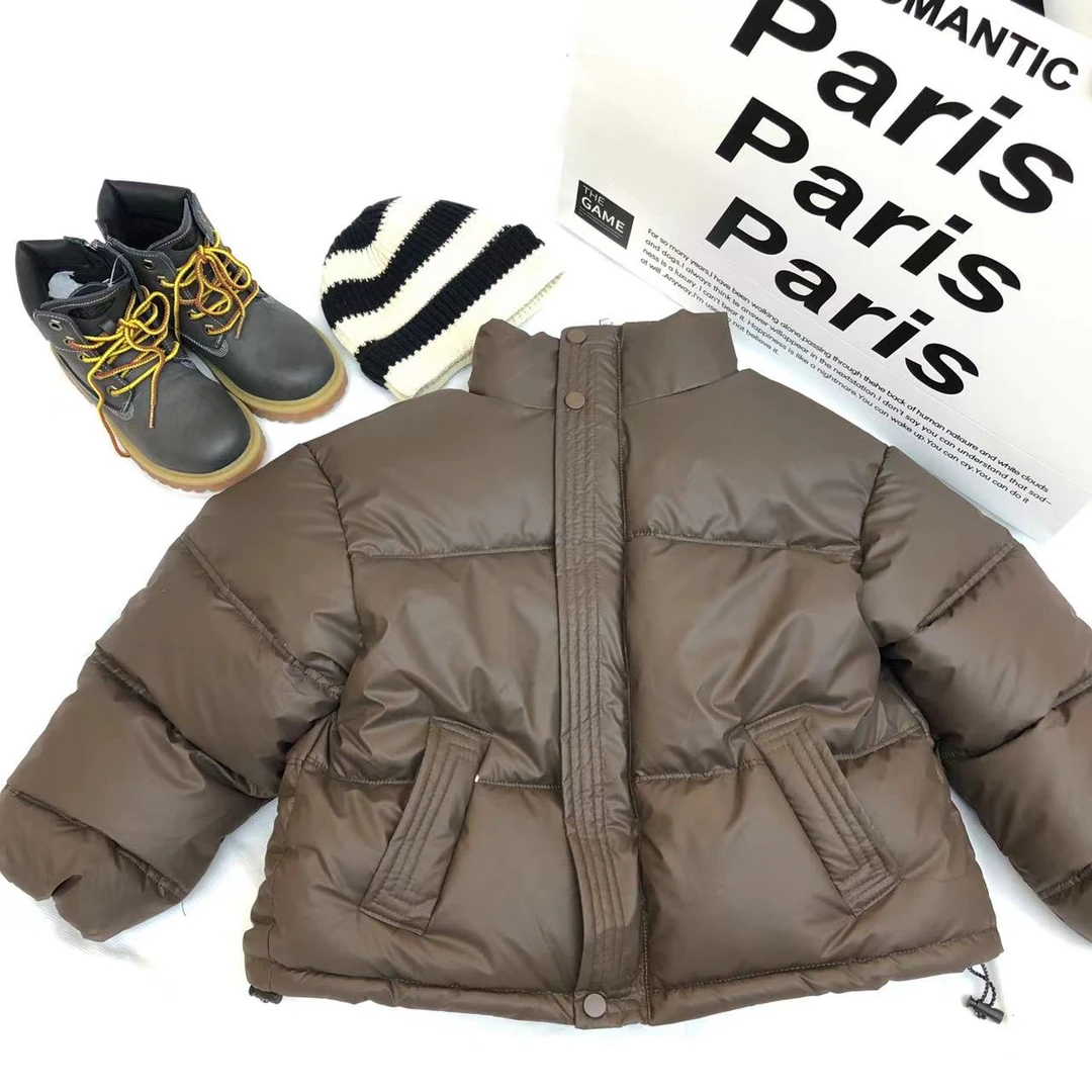 2023【X】12月22日男童女童冬季潮酷时尚咖色加毛棉衣0020-