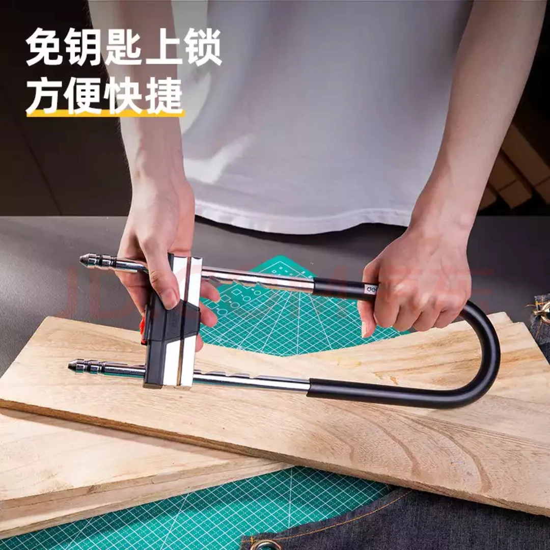 实心玻璃门锁U型锁防砸防剪防盗锁具加长U型锁商铺门锁插锁加粗