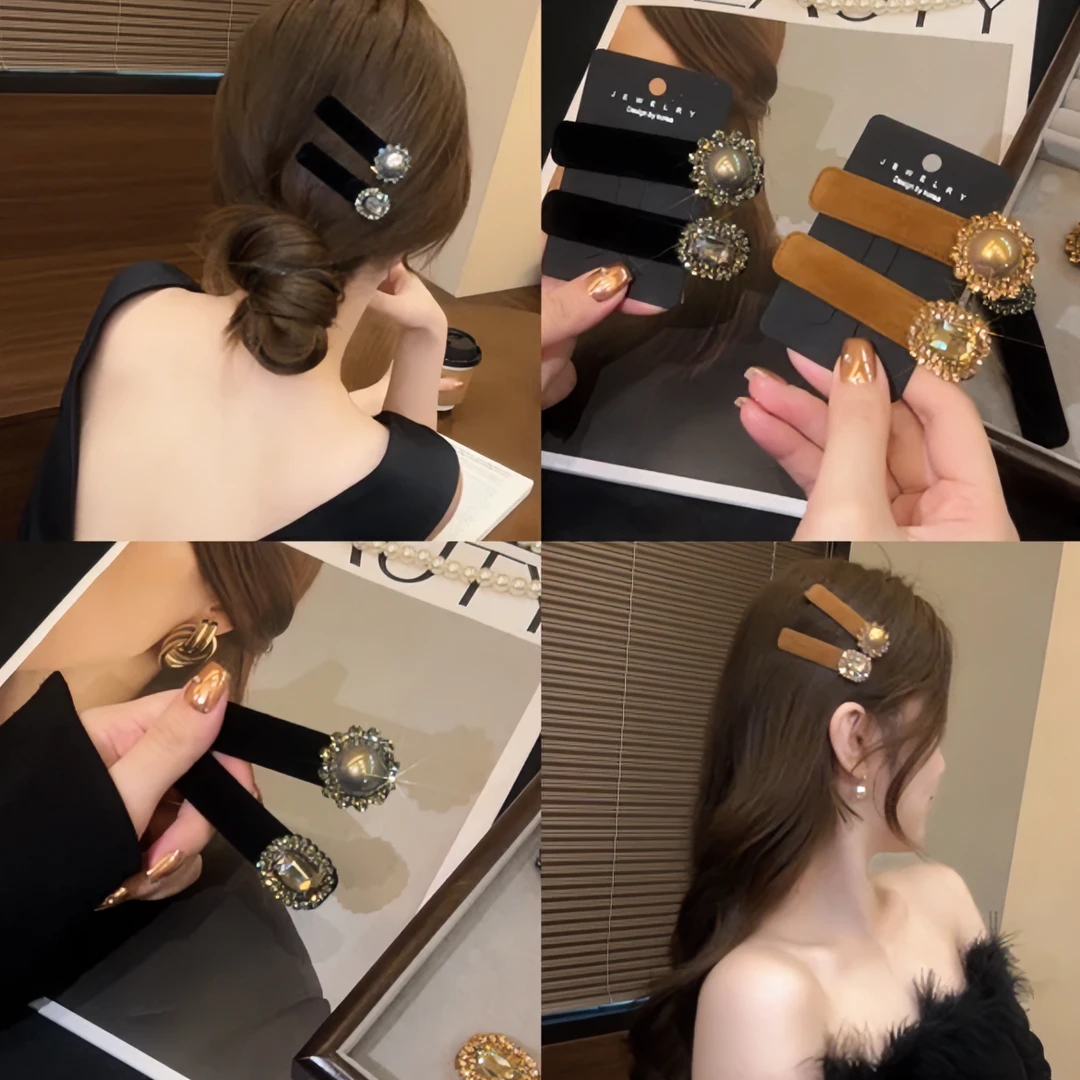 法式复古贵里贵气超闪的小发夹雅丹风气质刘海碎发夹侧边夹bb夹