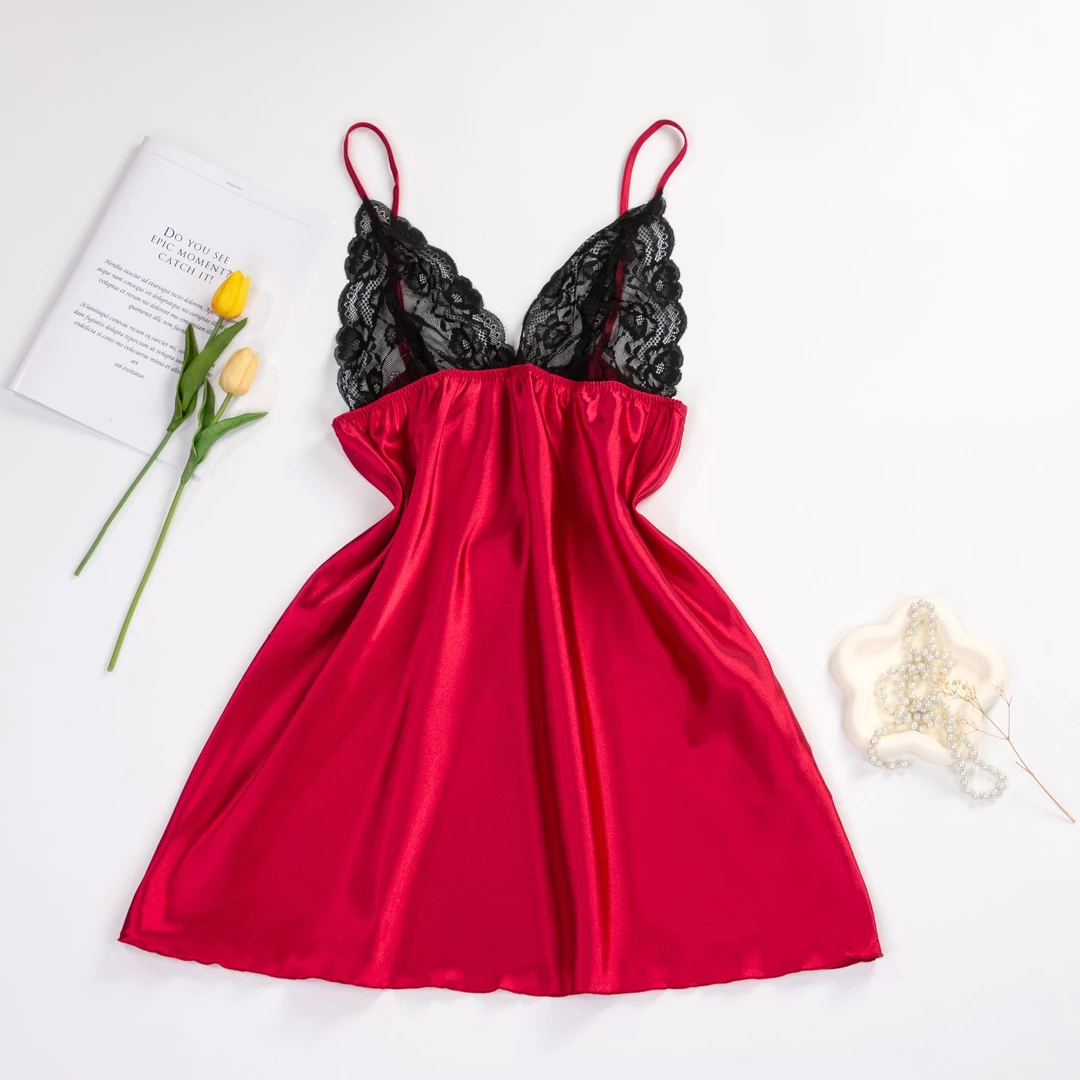 D055【谭韵女装】 (回家的诱惑)140-250斤穿的大码睡衣连衣裙33194