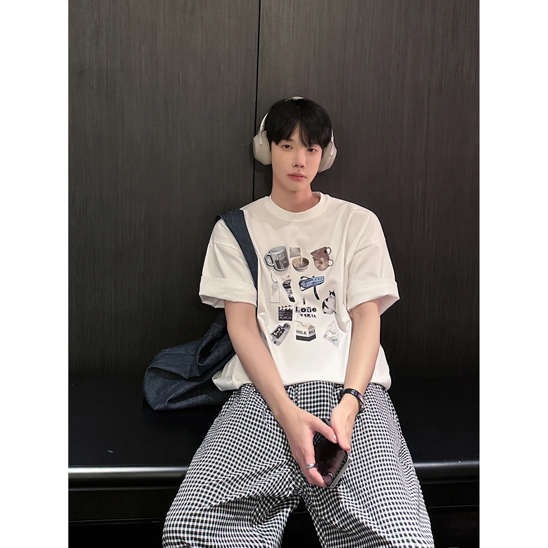 高林凡 穿上这件立体设计的视觉感短袖T恤秒变奶油小生男 韩系