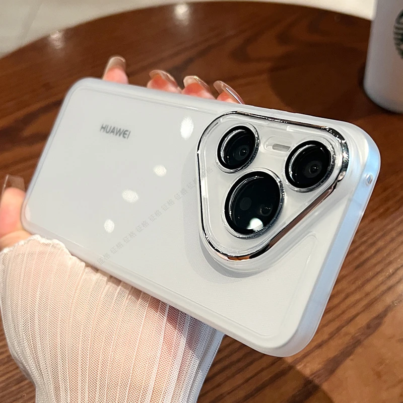华为P70Pro手机壳Mate60镜头膜50简约Nova12硅胶40半透明保护软壳
