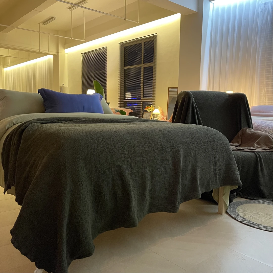 轻奢订单 全棉水洗四层艺术褶皱 半床盖 160×220左右 4斤左右