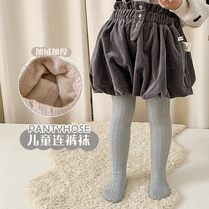 儿童打底裤秋冬款加厚外穿女童连裤袜薄绒百搭婴儿大PP宝宝袜子棉