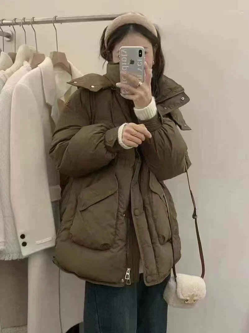 【张金】显瘦百搭气质减龄连帽显瘦糖果色系羽绒服